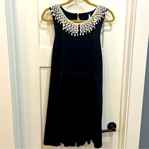 Free People Dress‎ Women’s Size Large Black White Crochet Lace Collar Open Back